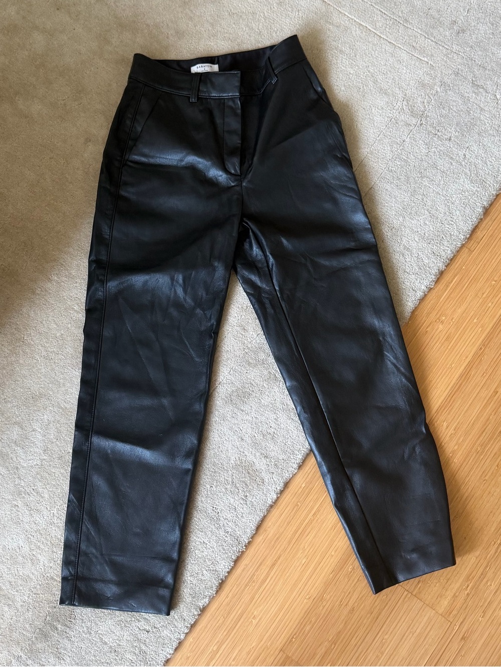 Aritzia high Rise Black Leather Jeans